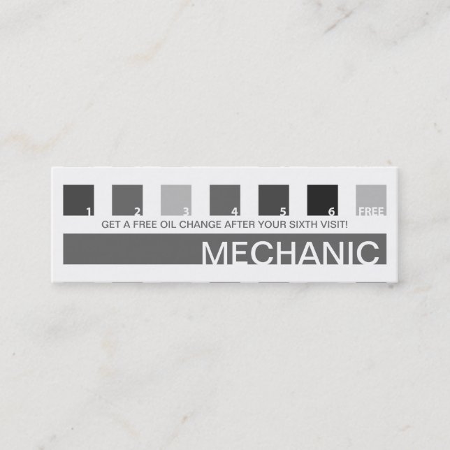 MECHANIC customer appreciation (mod squares) Loyalty Card (Front)