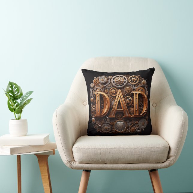 Mechanic DAD Automotive Theme Throw Pillow (Chair)