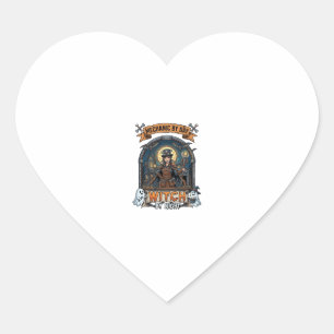 Mechanic Day Witch Night Halloween Steampunk Woman Heart Sticker