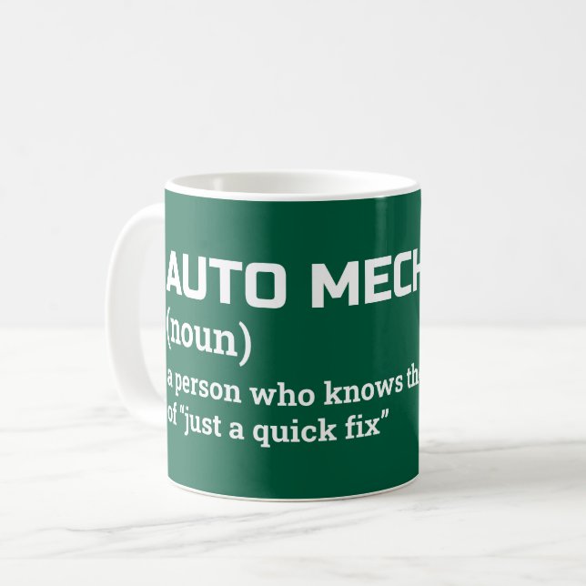 Mechanic Definition Mug – Auto Mechanic Humor (Front Left)
