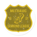 Mechanic Drinking League Classic Round Sticker