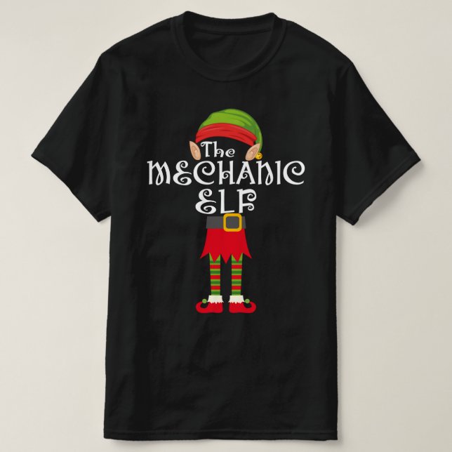mechanic elf family matching christmas T-Shirt (Design Front)