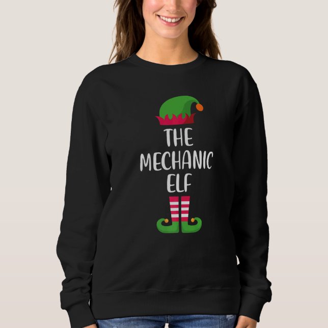 Mechanic Elf Family Matching Group Christmas Pajam Sweatshirt (Front)
