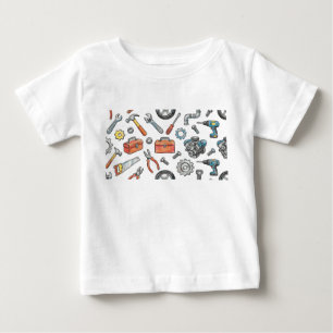 Mechanic Engine kids drawing crayon color pencil Baby T-Shirt