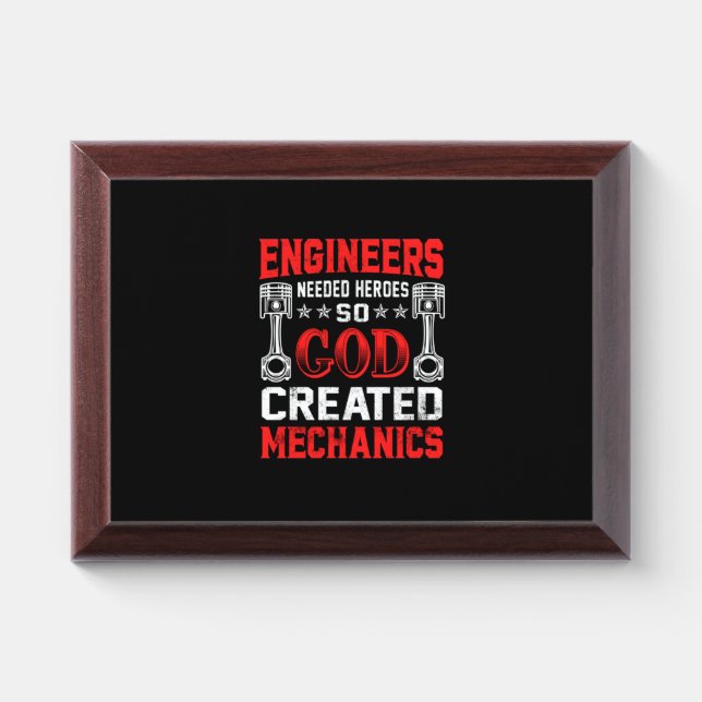 Mechanic Engineers Needed Heroes Award Plaque (Horizontal)