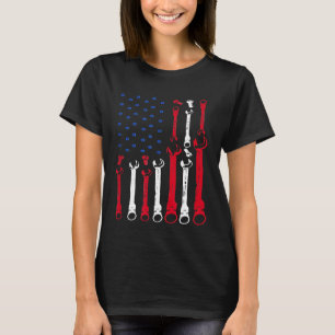 Mechanic Flag 4th Of July Patriotic Mechanic Usa F T-Shirt