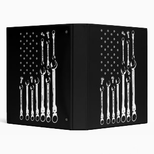 Mechanic Flag American Patriotic Flag Car Mechanic 3 Ring Binder