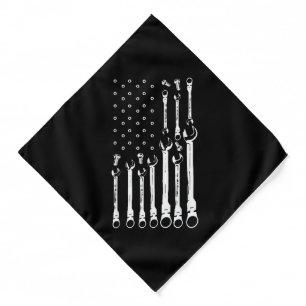 Mechanic Flag American Patriotic Flag Car Mechanic Bandana