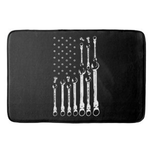 Mechanic Flag American Patriotic Flag Car Mechanic Bath Mat