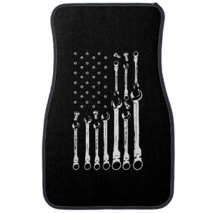 Mechanic Flag American Patriotic Flag Car Mechanic Floor Mat