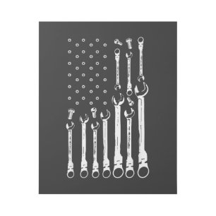 Mechanic Flag American Patriotic Flag Car Mechanic Gallery Wrap
