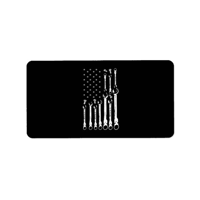 Mechanic Flag American Patriotic Flag Car Mechanic Label (Front)