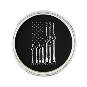 Mechanic Flag American Patriotic Flag Car Mechanic Lapel Pin