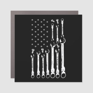Mechanic Flag American Patriotic Flag Car Mechanic Magnet