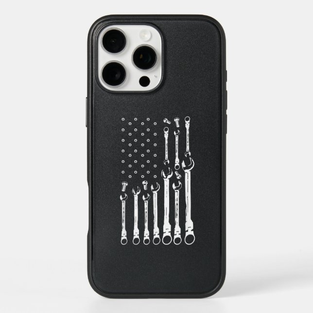 Mechanic Flag American Patriotic Flag Car Mechanic Otterbox iPhone Case (Back)