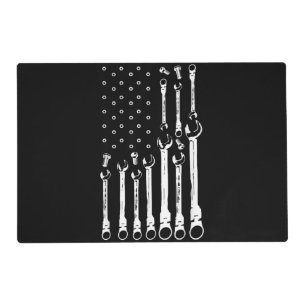 Mechanic Flag American Patriotic Flag Car Mechanic Placemat