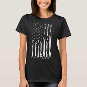 Mechanic Flag American Patriotic Flag Car Mechanic T-Shirt