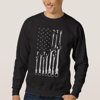 Mechanic Flag Patriotic American Car Mechanic Usa Sweatshirt