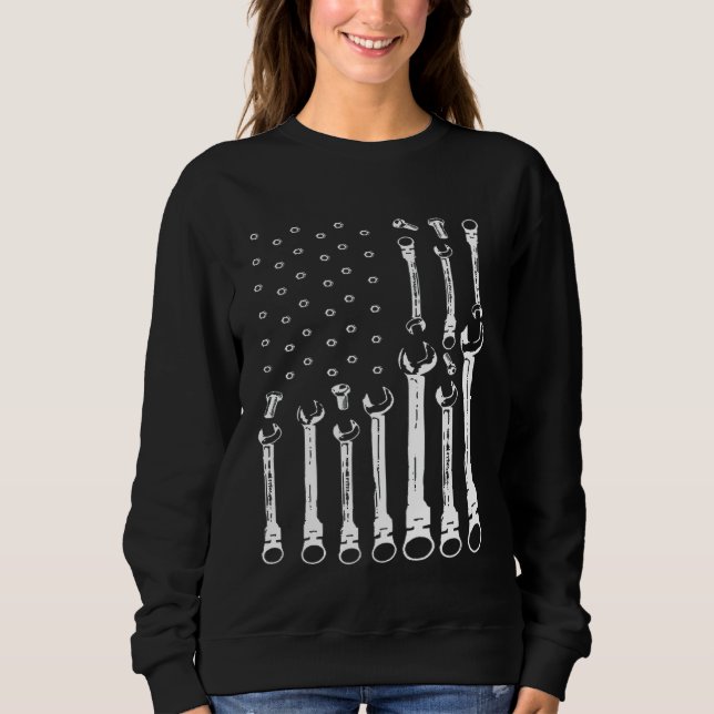 Mechanic Flag  Patriotic Mechanic Usa Flag    Sweatshirt (Front)