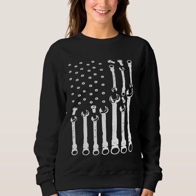 Mechanic Flag  Patriotic Mechanic Usa Flag   Sweatshirt (Front)