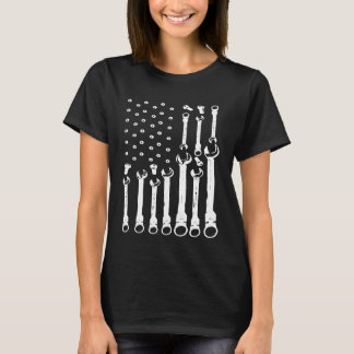 Mechanic Flag Patriotic Mechanic Usa Flag T-Shirt