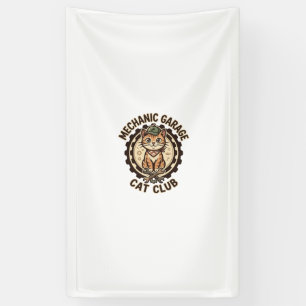 Mechanic Garage Cat POD Vector Art - Mechanic Gara Banner
