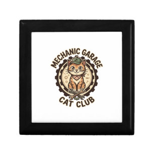 Mechanic Garage Cat POD Vector Art - Mechanic Gara Gift Box