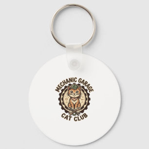 Mechanic Garage Cat POD Vector Art - Mechanic Gara Keychain