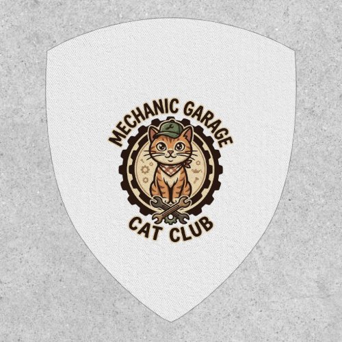 Mechanic Garage Cat POD Vector Art - Mechanic Gara Patch