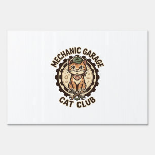 Mechanic Garage Cat POD Vector Art - Mechanic Gara Sign