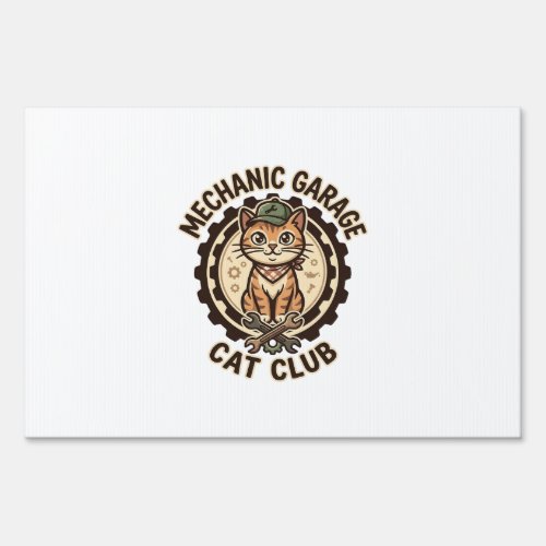 Mechanic Garage Cat POD Vector Art - Mechanic Gara Sign