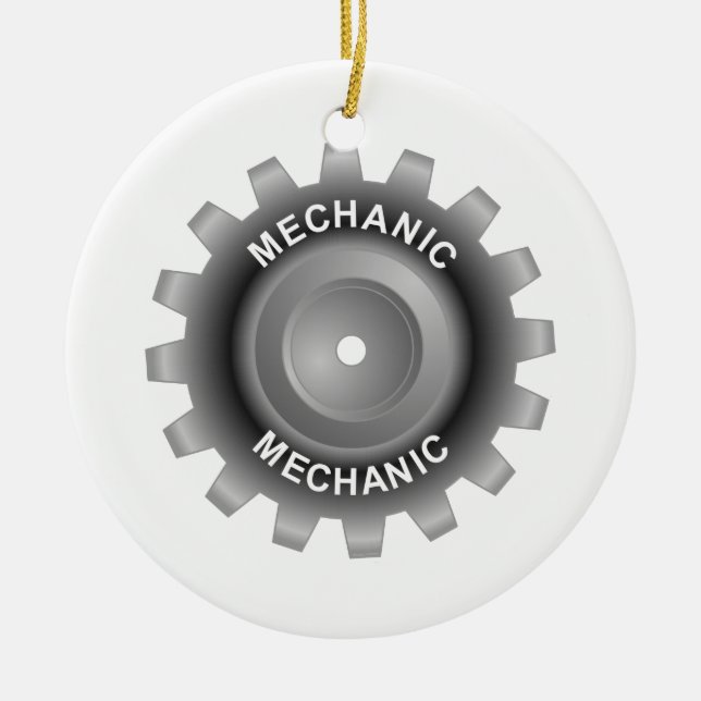 Mechanic Gear Ceramic Ornament (Front)