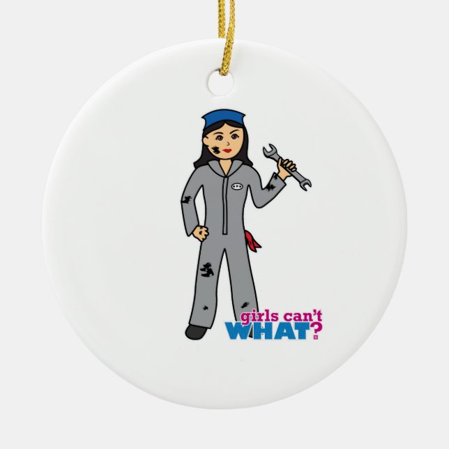 Mechanic Girl - Medium Ceramic Ornament (Front)