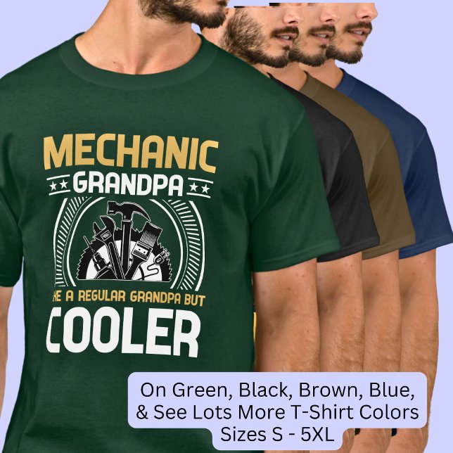 Mechanic Grandpa Cooler with Tools T-Shirt (Creator Uploaded)