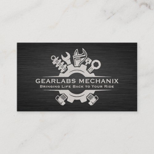 Mechanic Hand Tools  Steel Logo Business Card