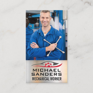 Mechanic Holding Tool Car Repair Business Card
