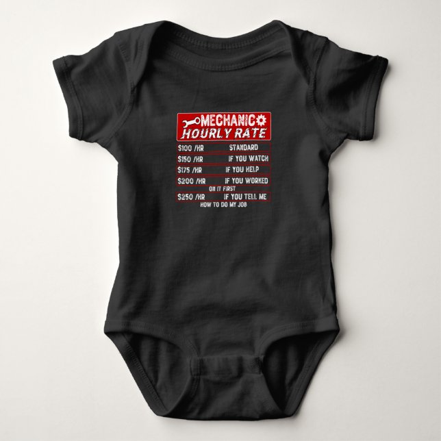Mechanic Hourly Rate - Car Mechanic Baby Bodysuit (Front)