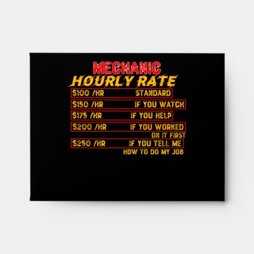 Mechanic Hourly Rate Envelope