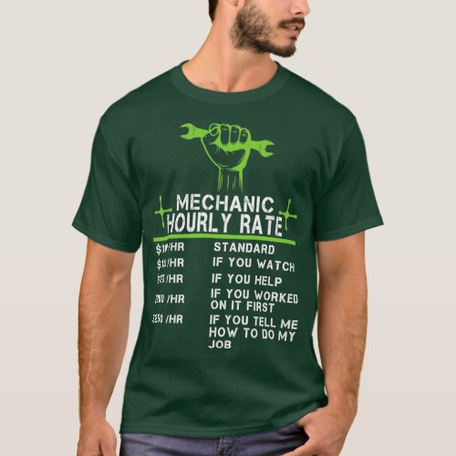 Mechanic hourly rate labor rates  T_Shirt