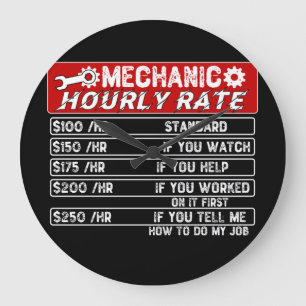 Mechanic Hourly Rate Large Clock