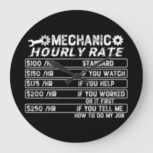 Mechanic Hourly Rate Large Clock