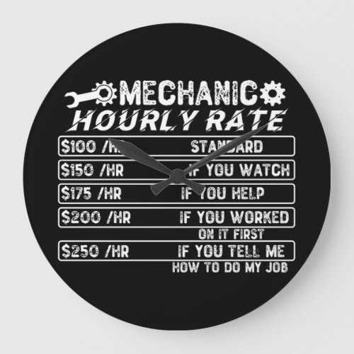Mechanic Hourly Rate Large Clock