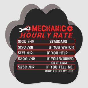 Mechanic Hourly Rate - Mechanical Car Magnet