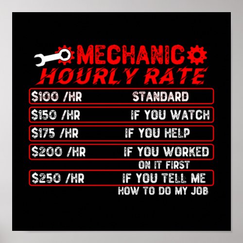 Mechanic Hourly Rate _ Mechanical Poster