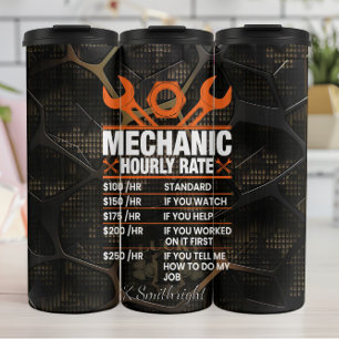 Mechanic Hourly Rate Metal Gear Thermal Tumbler