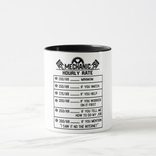 Mechanic Hourly Rate Mug