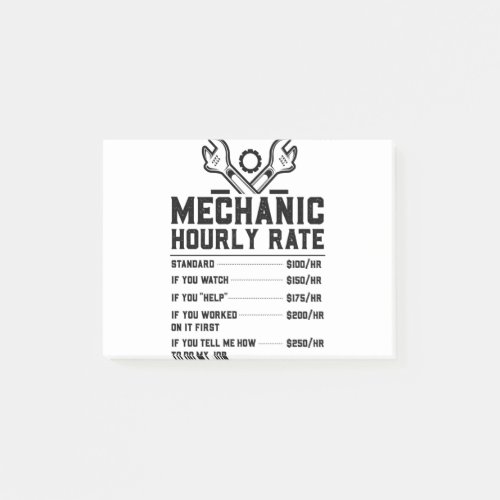 Mechanic Hourly Rate Post_it Notes