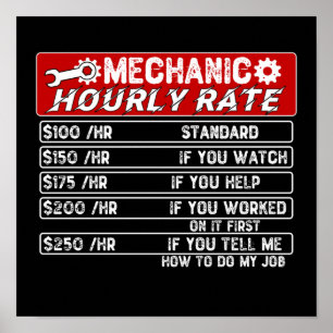 Mechanic Hourly Rate Poster