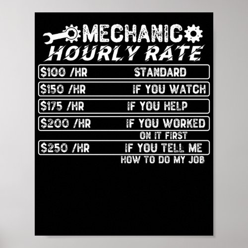 Mechanic Hourly Rate Poster