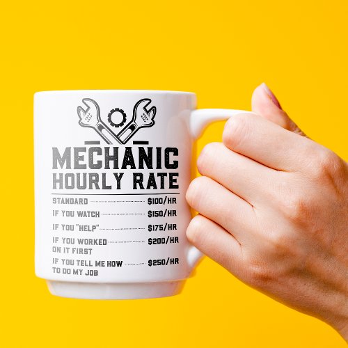 Mechanic Hourly Rate Two_Tone Coffee Mug